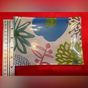 Floral Trinket Tray- Blue, Green, Pink Accents